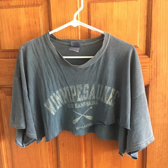 Lake Winnepisaukee Asymmetrical Cropped Tee - Picture 1 of 4